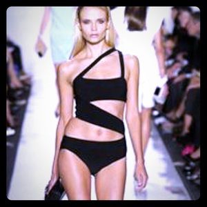 Michael Kors Cut Out Assymetrical Swimsuit Sz 10