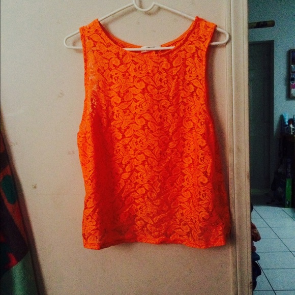 Orange Butter Fly Back Crop Top