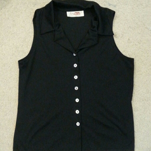 Adorable collared button up tank top