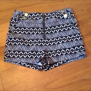 High Waisted Aztec Print Shorts