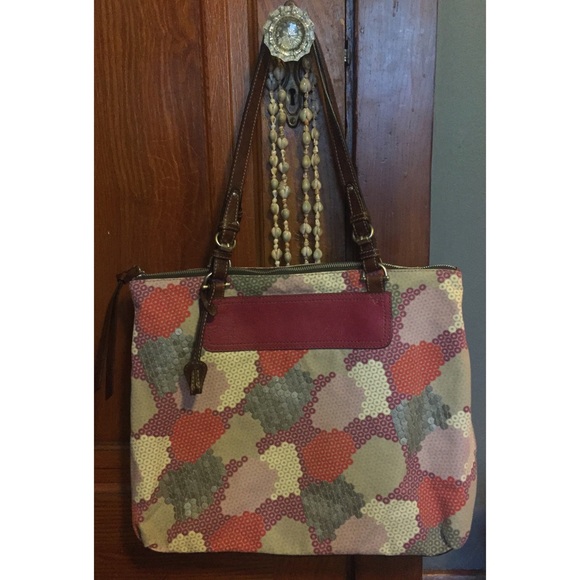 Fossil Metal Sequin Shoulder Tote Bag - Picture 1 of 4