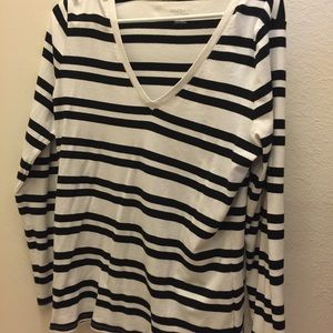 V neck striped shirt