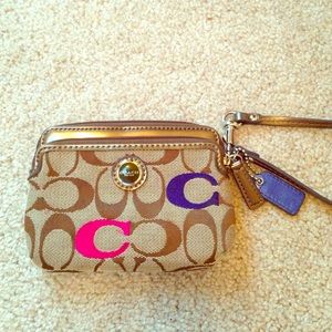 Coach signature wristlet