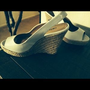 Patent leather white espadrilles!