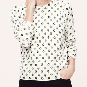 LOFT whisper white charmed sweater NWT