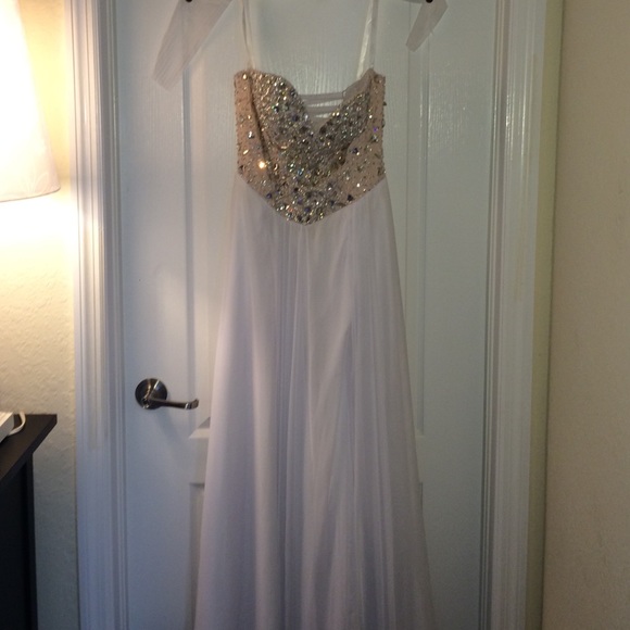 White and Cream Prom dress