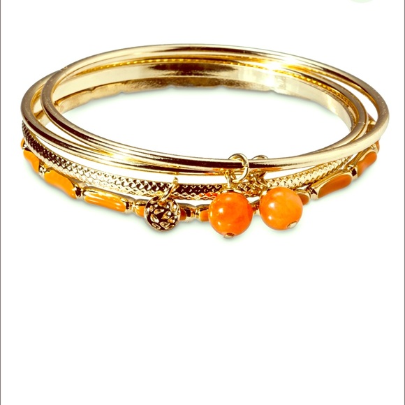 ✨Women's Enamel Bangle Set w/Semi-Precious Beads✨