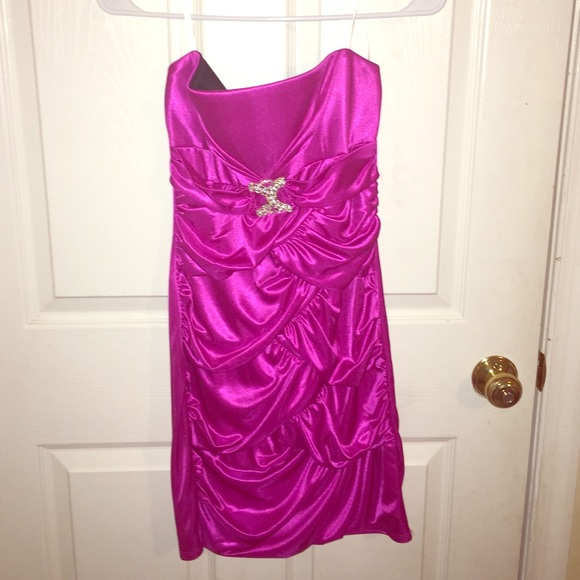 Hot Pink Tube Dress with bling from Deb! 21st bday