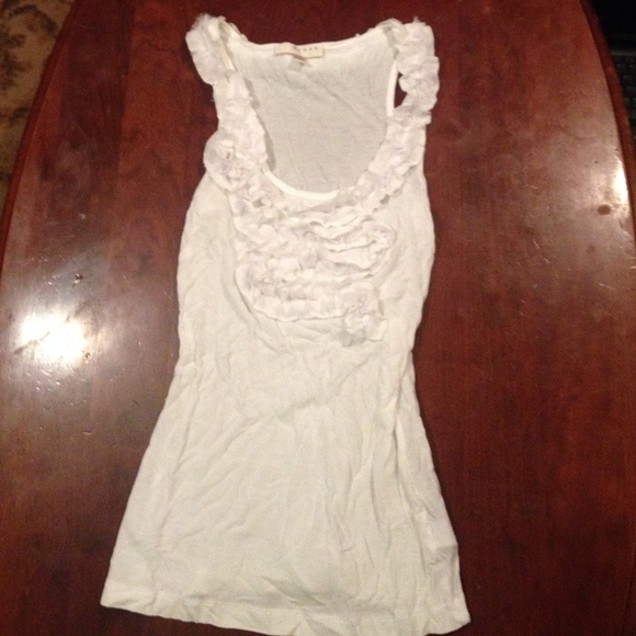 White ruffle tank
