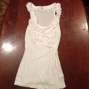 White ruffle tank