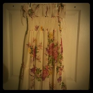 Floral strapless dress