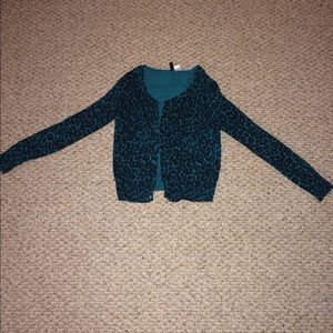 Teal Leopard H&M Cardigan