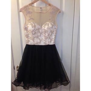 Black and white prom dress