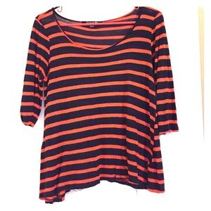 Forever 21- Navy/orange stripe crop top.