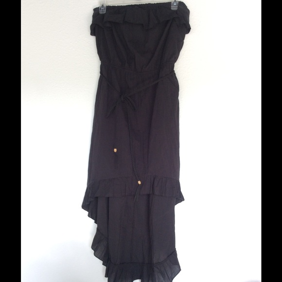 STRAPLESS HIGH-LOW BATHING SUIT COVER-UP - Picture 2 of 3