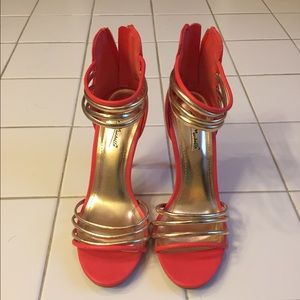 🚫ON HOLD 🚫 Coral and Gold colored sandals.