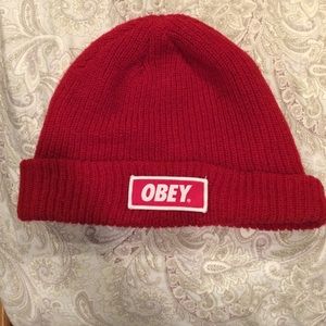 Red Obey Beanie