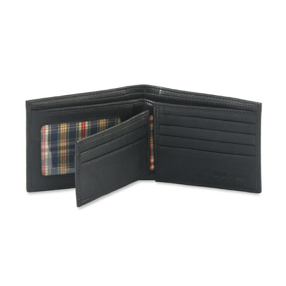 Black Bifold Wallet with Center Flap - 200302-BL