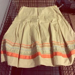 Merona Khaki skirt with ribbon detail