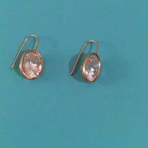 CZ drop earrings.