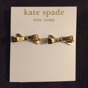 Kate Spade Gold Love Notes Bow Earrings