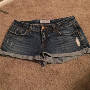 Aeropostale fold over jean shorts