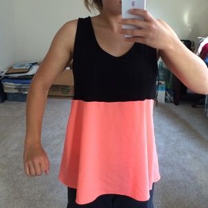 Boston Proper black and peach tank top