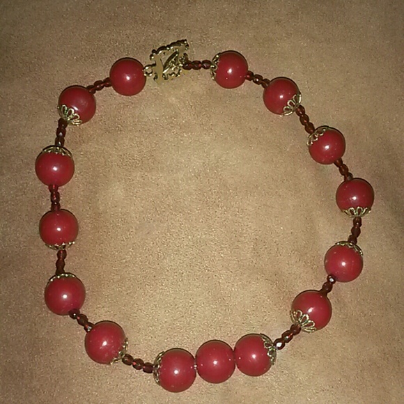 Red beaded necklace