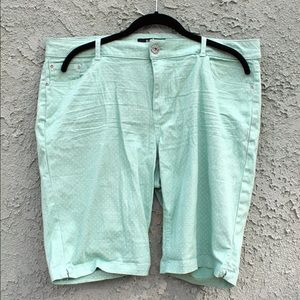 Beau Dawson Mint Polka Dot Bermuda Shorts