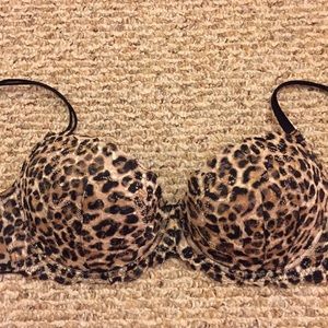 Lightly Lined Demi VS Bra Cheetah Print 36D