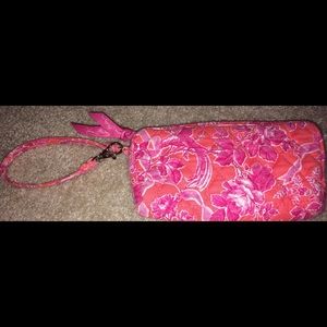 Pink and Orange Vera Bradley Wristlet