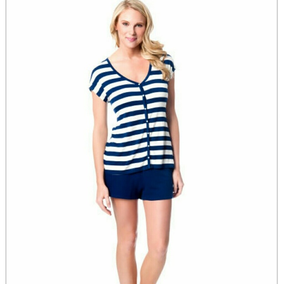 Navy blue stripe Bump in the night set