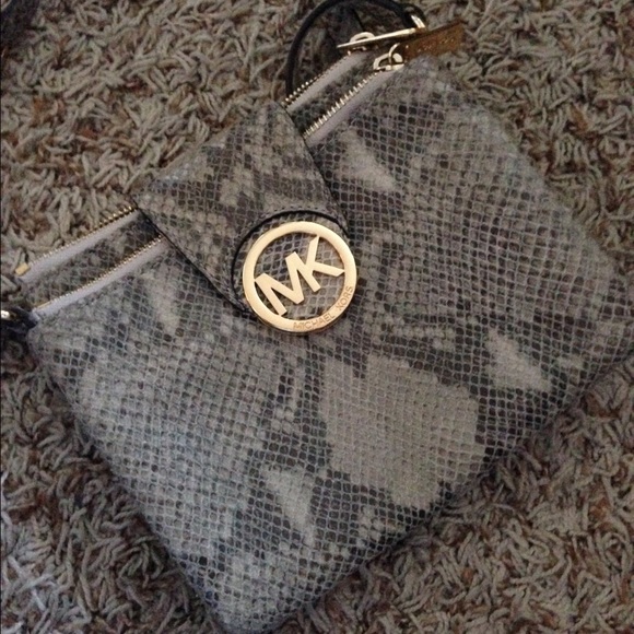 Michael Kors snakeskin side satchel