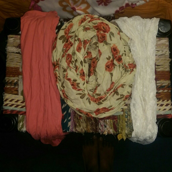 Bundle!!! 2 infinity scarves and floral scarf
