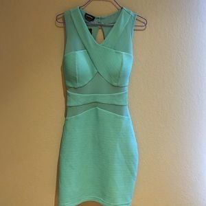 Bebe Metallic Ottoman Mesh dress