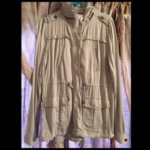 Aeropostale solid drapey hooded parka