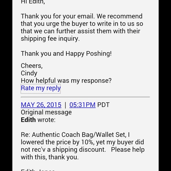 Poshmark Correspondence