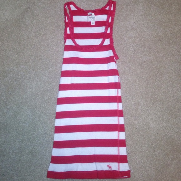 Abercrombie & Fitch red and white striped tank