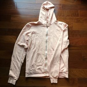 Pink American Apparel Zip-Up Hoodie