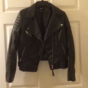 Leather motorcycle jacket