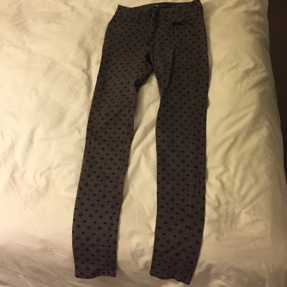 Grey and black patterned skinny jeans