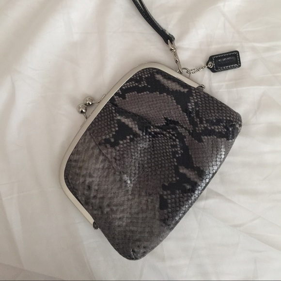 Coach Faux Snakeskin Wristlet