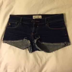 Kids dark Abercrombie jean shorts.