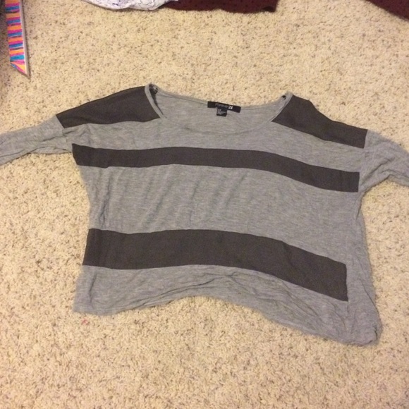 crop top summer grey stripe