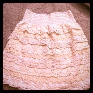 ❤️Cream Crotchet Skirt❤️