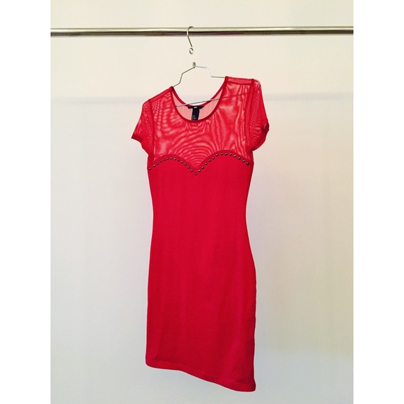 Vibrant Red Fitted Dress