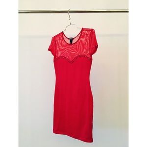 Vibrant Red Fitted Dress