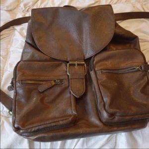Brown Leather Backpack