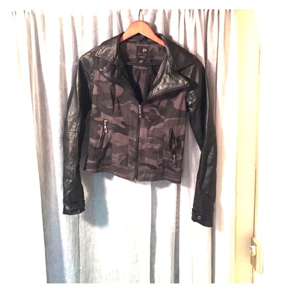 Full Tilt camo and fake leather jacket