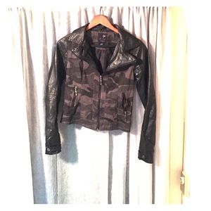 Full Tilt camo and fake leather jacket